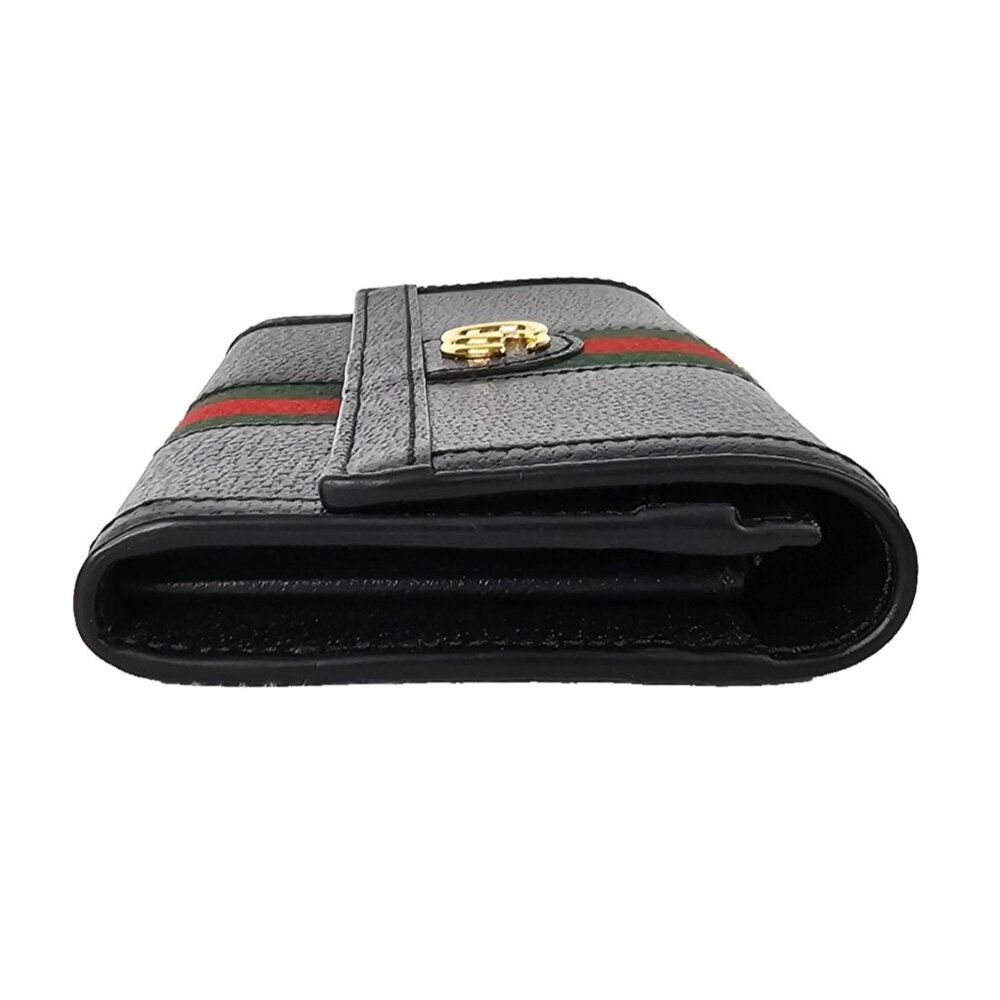 GUCCI Calfskin Web Ophidia Continental Wallet Black Striped Flap Leather GG Bag - Picture 11 of 16